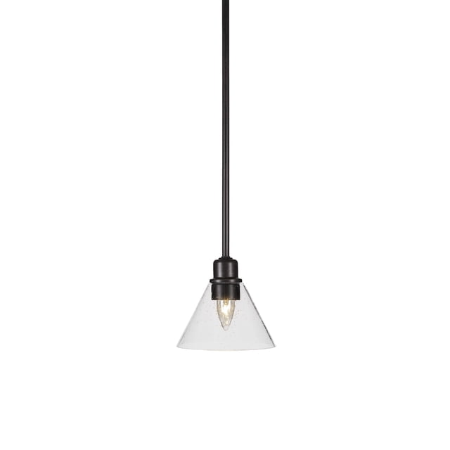 Mini colgante de tallo ligero Blacksmith 1 con 7 burbujas transparentes de vidrio