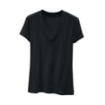 thumbnail image 3 of Fengqque Womens Modal T Shirts Short Sleeve V Neck Loose Breathable Plus Size Summer Tops Black M(M), 3 of 5