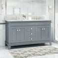 thumbnail image 4 of Juelz Contemporary 60" Wood Double Sink Bathroom Vanity with Marble Counter Top, 4 of 8