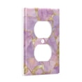 thumbnail image 2 of Yayeee Duplex Wall Plate 1-Gang 4.5"x2.7" Home Receptacle Light Switch Decorative Outlet Cover, Pastel Pink Marble Pattern, 2 of 7