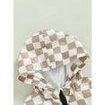 thumbnail image 6 of Genuiskids Toddler Baby Baby Spring Fall Hoodies Long Sleeve Half Zip Checkerboard Print Loose Windbreaker Jackets Kids Outerwear Tops Kids Clothes, 6 of 8