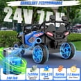 thumbnail image 3 of Farmdex 24 Volt 2 Seater Ride on Toys with Remote Control, 400W Powered Ride on Cars 7AH Electric Car w/ Bluetooth, Dashboard, Max Speed 4.4 MPH, Aged 3-8, Spring Suspension, Blue, 3 of 9