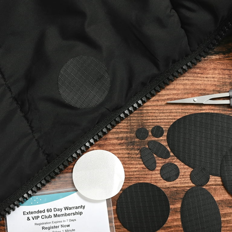 Puffer Jacket Repair (BLACK) | Self-Adhesive, Pre-Cut Patches, Soft,  Waterproof, Tear-Resistant Rip-Stop Nylon Fabric (11 Pieces)