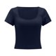 thumbnail image 5 of Camiseta de manga corta y cuello redondo para mujer: básica, ajustada, camiseta informal de verano para combinar en capas, 5 of 6