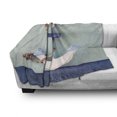 thumbnail image 3 of Anchor Soft Flannel Fleece Throw Blanket, Wooden White Rusty Marine Boating Anchor and Rope Motif Design, Cozy Plush for Indoor and Outdoor Use, 50" x 60", Blue Pale Blue, by Ambesonne, 3 of 6