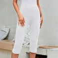 thumbnail image 2 of Womens Casual Pants Solid Color Casual Capri Leggings Lightweight Breathable Summer Women Work Pants White XXL, 2 of 4