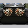 thumbnail image 3 of POLERO Floral Skull Car Back Seat Covers, Set of 2 Pieces Stretch Durable Seat Covers for Automotive Interior, 3 of 7