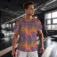thumbnail image 3 of Wukai Lavender Flowers Print Men's Short-Sleeved Mesh T-Shirt,Quick-Dry Short Sleeve Workout T-Shirt-X-Large, 3 of 8