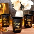 thumbnail image 3 of Sparkle and Bash 16 Pack Cheers to 40 Years Plastic Party Cups - 40th Birthday Decorations for Men and Women, Anniversaries (Black Plastic Cups, 16 Oz), 3 of 6
