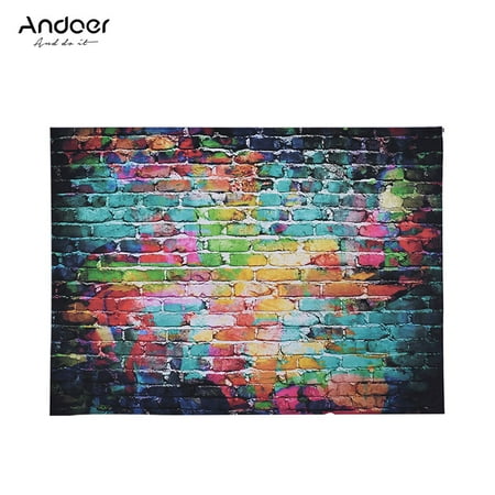 Image of Andoer 1.5 * 2.1m/5 * 6.9ft Photography Backdrop Background Digital Printed Colorful Doodle Scribble Brick Wall Pattern for Kid Children Baby Portrait Studio Photography