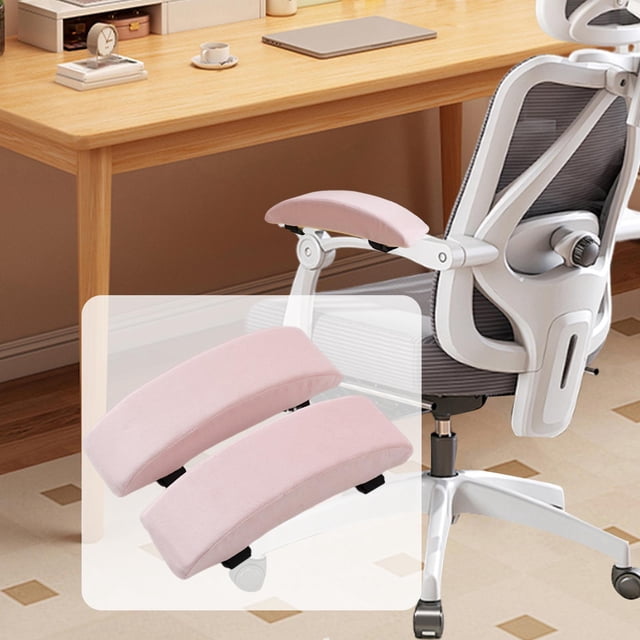 Cojín para reposabrazos de silla de escritorio, cómodo, ligero y grueso para mejorar la postura al sentarse. rosa