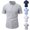 Navy, variant on Summer Mens T-shirts Business Casual Solid Color Button Lapel Fashion Short Sleeve Shirt