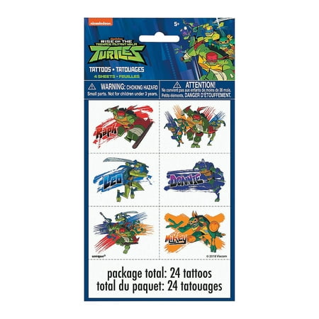 Rise Of The Tmnt Tattoos, 4ct for Birthday - Party Supplies - Licensed Tableware - Misc Licensed Tableware - Birthday - 4