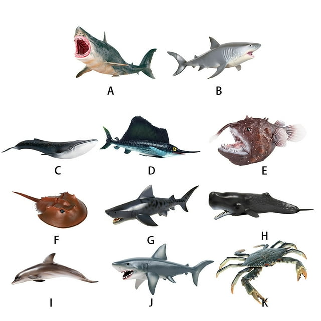 Baohd Durable Simulation Shark Toy Educational Preschool Toy Shark Marine Animal Models Simulation Toys blue whale
