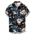 thumbnail image 4 of Stamzod Mens Short Sleeve Shirts Button Down Hawaiian Shirt Casual Summer Shirts Beach Vacation Clothes Dark Blue B XXXXXL, 4 of 6