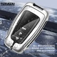 thumbnail image 3 of Zinc alloy+leather car key case bag For Crown A 2/3/4 buttons key case Camry Highlander Corolla Prado Crown GR 86 Reiz accessori, 3 of 28