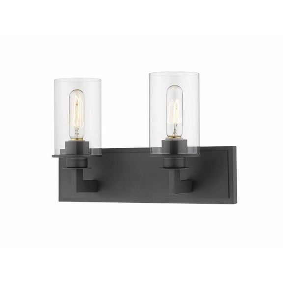 2 Light Vanity Light Fixture in Art Moderne Style 16.25 inches Wide By 10.25 inches High-Bronze Finish Bailey Street Home 372-Bel-2959270