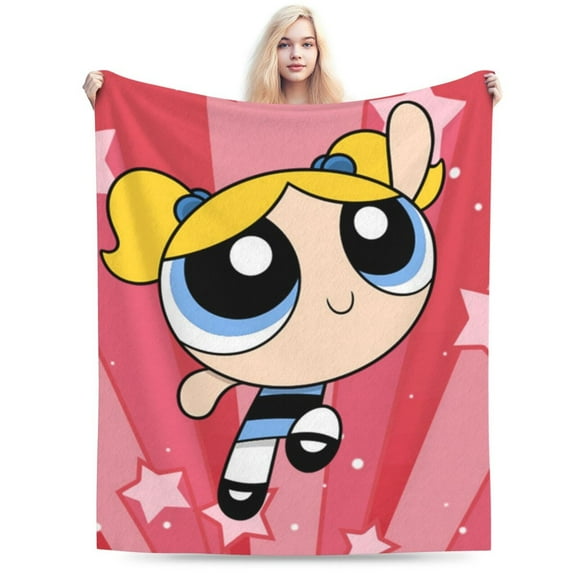 The Powerpuff Girls Bed Blanket Air Conditioner Quilt Ultra Soft Flannel Blanket All Season Fuzzy Blanket Reversible Fluffy Plush Blanket 40"X30"