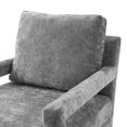 thumbnail image 4 of Armchair Accent Chair, Velvet, Grey Gray, Modern Contemporary Urban Design, Living Lounge Room Hotel Lobby Hospitality, 4 of 8