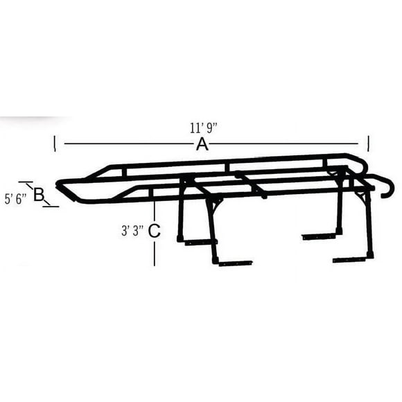 TrailFX Ladder Rack FCLR001B TFX Heavy Duty Contractor Rack; 1500 Pound Capacity; Multi-Fit; Powder Coated; Black; Steel