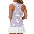 thumbnail image 5 of Whosucclay Ghost Bow Pattern Golf Tank for Women, Sleeveless Anti Fade Half Zip Women's Sleeveless Golf Shirts for Athletic Outdoor Tennis Exercise, 5 of 8