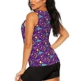 thumbnail image 3 of Lsque Retro 80s Style Printed Workout Tank Tops for Women, Athletic Sports Tank Tops, Compression Sleeveless Dry Fit Shirts,Sleeveless Yoga Shirt-Small, 3 of 9