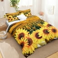 thumbnail image 4 of Move Over Sunflowers Duvet Cover Set Twin Flowers Bedding Sets Sunflower Fields Pattern Microfiber Duvet Cover No Filling, 4 of 6