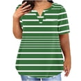 thumbnail image 1 of Zpanxa Blouse à Manches Courtes pour Femmes Grande Taille Coupe Ample Décontractée Col Rond Haut d'Été, 1 of 5