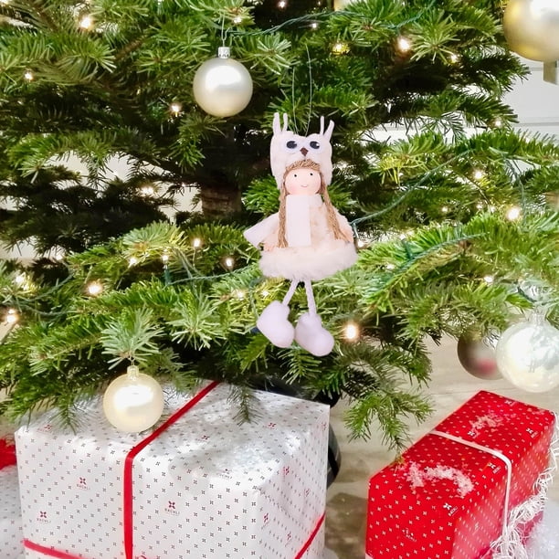 Adorno de ciervo colgante para árbol de Navidad | Muñeca de reno de tela | Lindo colgante de peluche para decoración navideña | Decoración navideña de franela suave para el hogar