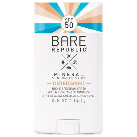 Bare Republic Mineral Tinted Sport Stick, SPF 50, 0.5 OZ