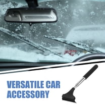 UPOUART 1Set Black Car Squeegee with Extendable Snow Brush and Ice Scraper 26.0X7.0X1.8in