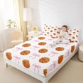 thumbnail image 3 of Erosebridal Pink Bow Basketball Full Size Sheets 4-Piece for Kids Girls,Sport Gamer Bed Sheets for Teens Female Women,Microfiber Bedroom Decor, 3 of 5