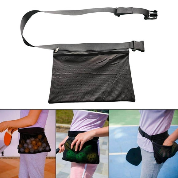 pitrice Porte-Balles de Tennis Pickleballs Sac de Taille et de Hanches pour Femmes Hommes Noir