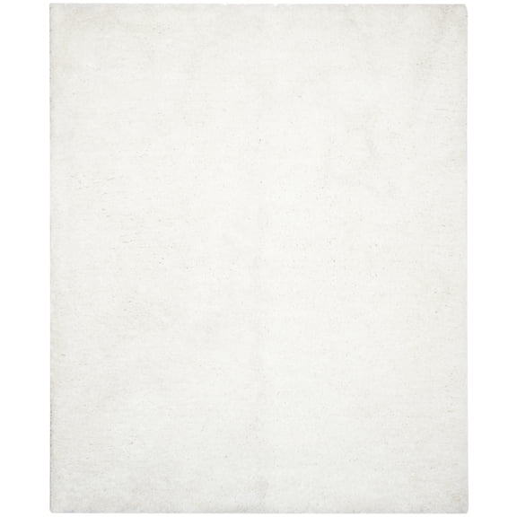 SAFAVIEH Supreme Charlton Solid Plush Polyester Shag Area Rug, Ivory, 8' x 10'