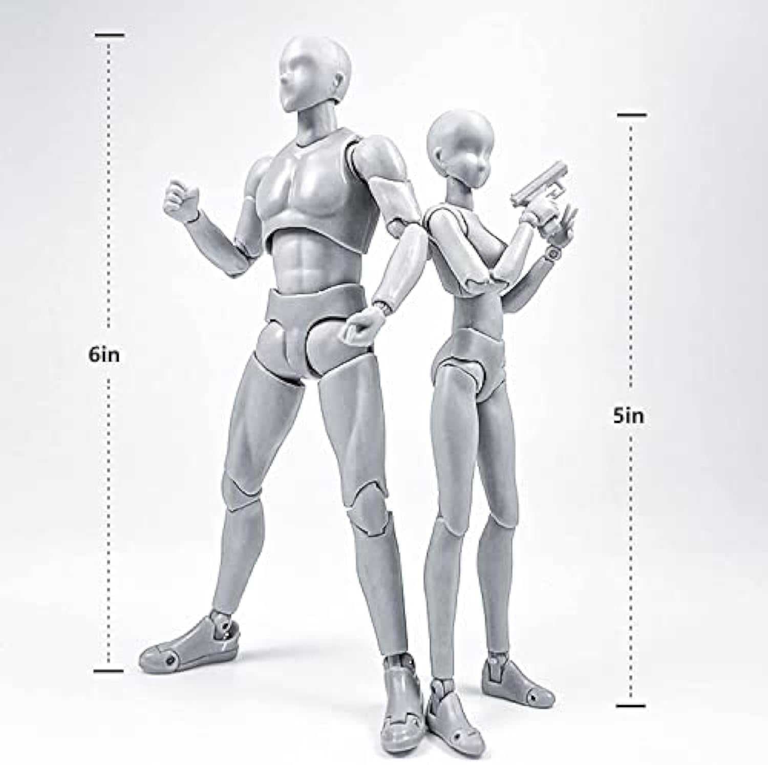 Action Figures Body-Kun DX & Body-Chan DX PVC Model SHF(Grey Color