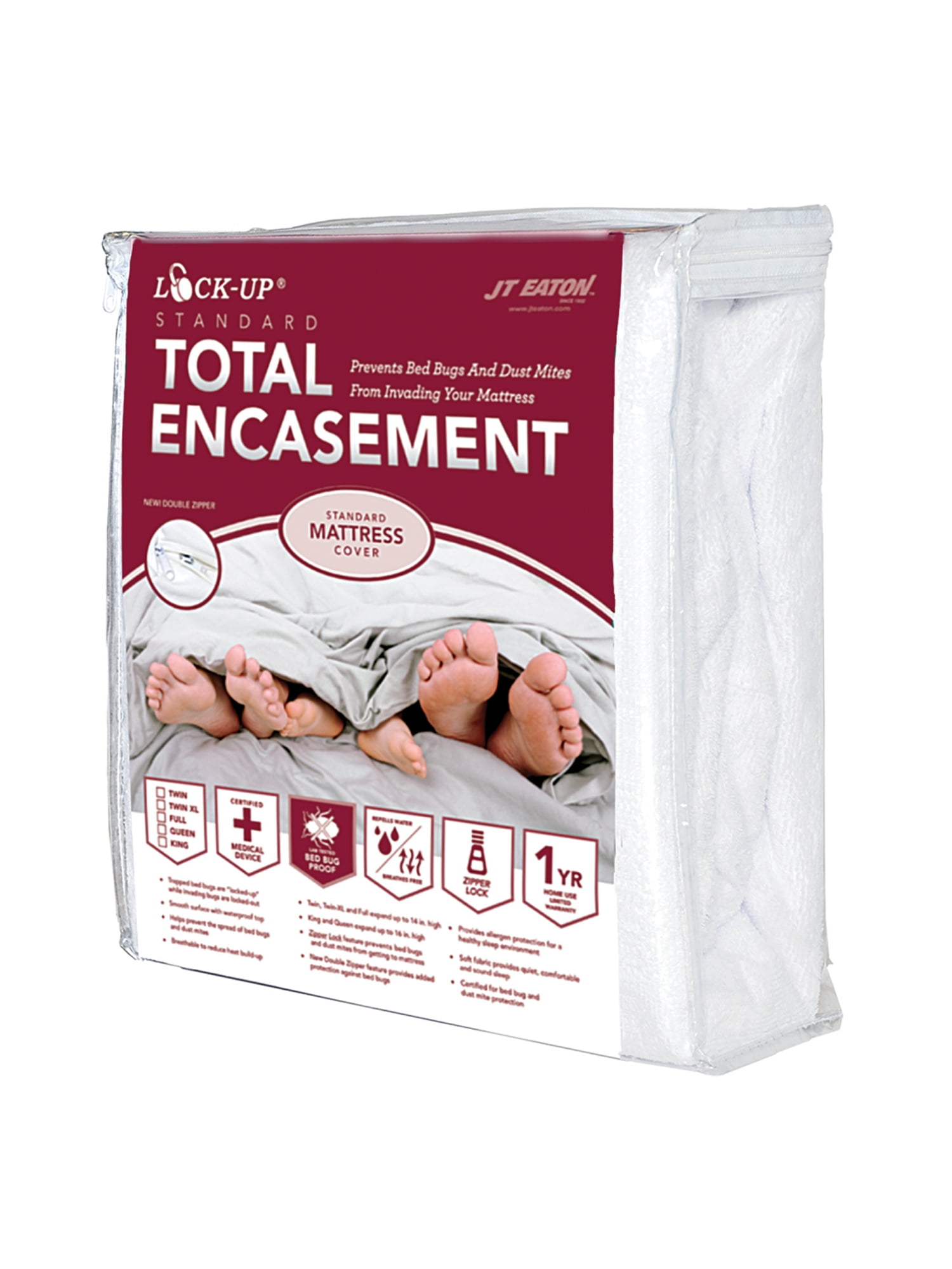 JT Eaton Lockup FullXL Bed Bug Total Encasement Mattress Cover for Extra Long Full Size Beds