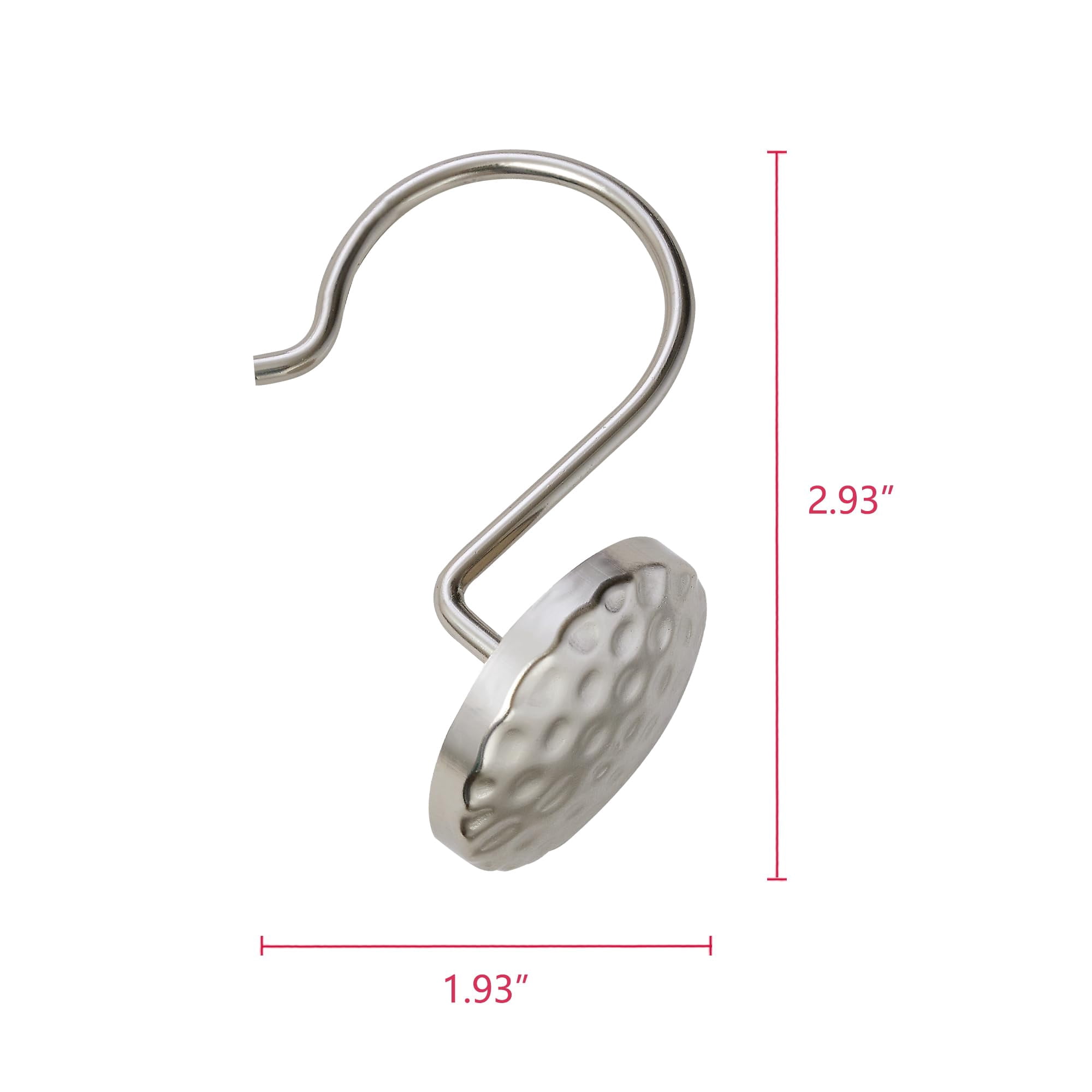 Utopia Alley Shower Rings Hooks, Shower Curtain Rings Hooks for Bathroom, Rust Resistant Shower Curtain Hooks Rings, Set of 12, Brushed Nickel