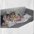 thumbnail image 5 of Tree of Life Soft Flannel Fleece Throw Blanket, Colorful Tree with Lines and Heart Leaves Love Life Celebration Art, Cozy Plush for Indoor and Outdoor Use, 70" x 90", Multicolor, by Ambesonne, 5 of 5
