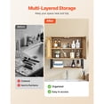 thumbnail image 3 of KFFKFF Bathroom Wall Cabinet with 2 Doors and Adjustable Shelf, Wall-Mounted Organizer for Over-the-Toilet Storage, Hanging Unit with Shelves and Open Partition for Kitchen, Laundry Room, or Restroom, 3 of 9