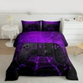 thumbnail image 2 of Manfei Cartoon Console Queen Comforter Set,Modern Video Game Bedding Sets,Purple Black Bedding Comforter Set For Boys Teens,Super Cozy Room Decor Reversible,3pcs, 2 of 8