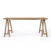 Christopher Knight Home 7-Piece Dining Set, Solid Wood Table with 6 Upholstered Dining Chairs, Wheat+Oak