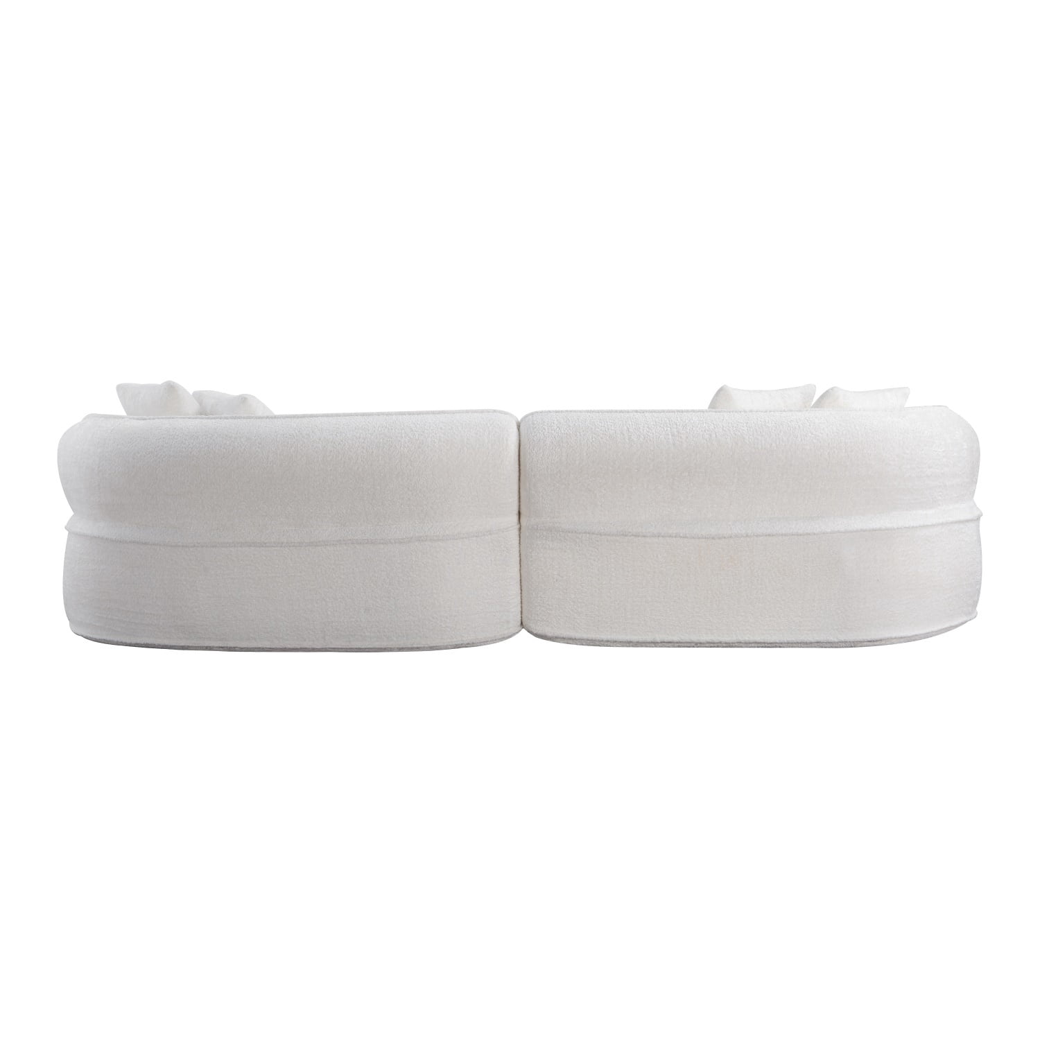 Hommoo 114" Modern Curved Luxury Sectional Sofa, 4-Seat Boneless Cloud Couch Comfy Sleeper Couch for Living Room & Bedroom, White