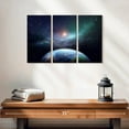 thumbnail image 2 of Elephant Stock Exoplanet Wall Art - Horizontal Multi Panel Canvas - Living Room Wall Decor - Astronomy & Space Multi Panel - Blue And Turquoise Decor - 23" x 14", 2 of 4
