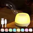 thumbnail image 3 of LED White Noise Night Light, Yoga Relaxation Sound Machine, Bedroom Sleep Aid with 10 Soothing Sounds and RGBW, Button Control Adjustable Volume, 15/30/60min Timer, USB Rechargeable 1200mAh Battery, 3 of 11