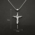 thumbnail image 3 of 14K Yellow Gold Link Chain INRI Jesus Cross Crucifix Pendant&Necklaces Men Fashion Jewelry Gold Silver Color Father Gift, 3 of 6