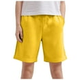 thumbnail image 1 of 2DXuixsh Boys Sweatpants Shorts Youth Athletic Basketball Shorts with Pockets Boys Shorts Comfortable Soft Breathable Drawstring Solid Color Pull on Jogger Shorts Yellow 5-6 Years, 1 of 4