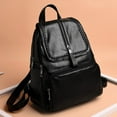 thumbnail image 2 of 2025 New Trendy Korean Style Fashion PU Backpack for Women, Casual Schoolbag, Large Capacity Backpack (Black L), 2 of 5