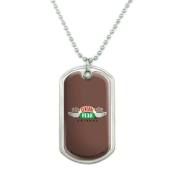 Friends Central Perk Logo Military Dog Tag Pendant Necklace with Chain