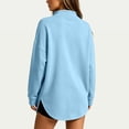 thumbnail image 6 of Women's Oversized Drawstring Hoodies Mock Neck Long Sleeve Curved Hem Pullover Soft Lightweight Tunic Sweatshirt Fall Fashion Tops Light Blue, 6 of 9