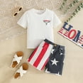 thumbnail image 2 of Baby Boy's Clothing Boy Summer Clothes Kid Cotton Round Neck Print Short Sleeved Training 0 3 6 12 18 24 Months T-Shirt + Shorts Tops And 2-Piece, 2 of 9